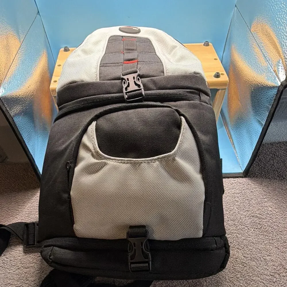 Precision Design Camera Backpack Black/Gray Padded Adjustable Straps very nice